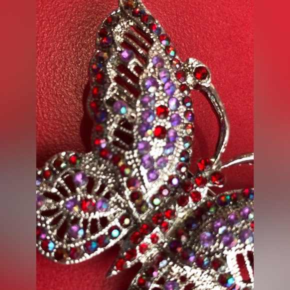Formal Shiny Rhinestone Brooch Exquisite Butterfly Pin Party Sequins Colourful - Picture 6 of 13